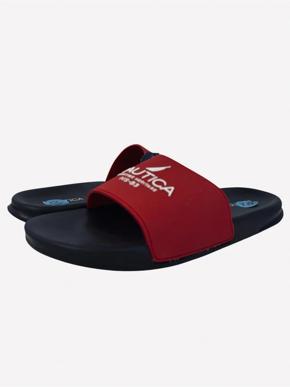 Nautica Men's Athletic Slide Comfort Sandal Shower Slippers Red/Black Size 10